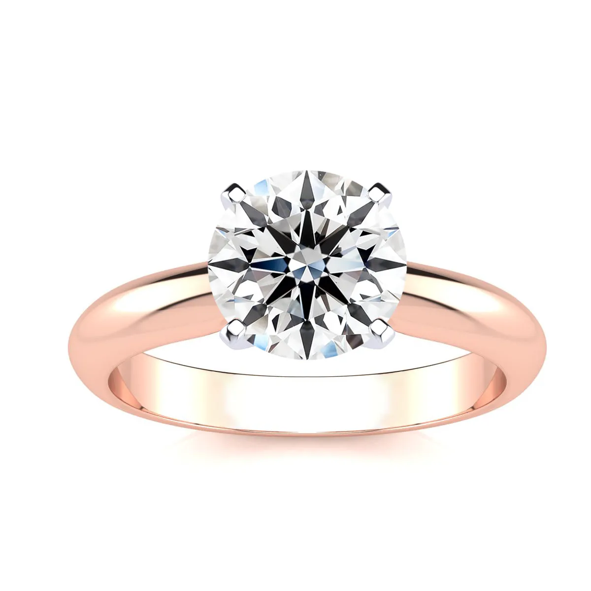 1 1/4 Carat Lab Grown Diamond Solitaire Ring In 14K Rose Gold