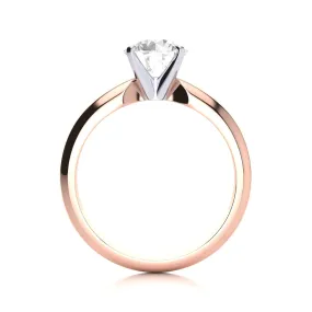 1 1/4 Carat Lab Grown Diamond Solitaire Ring In 14K Rose Gold