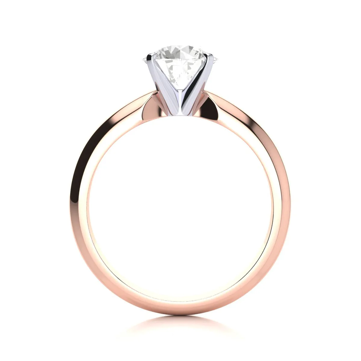 1 1/4 Carat Lab Grown Diamond Solitaire Ring In 14K Rose Gold