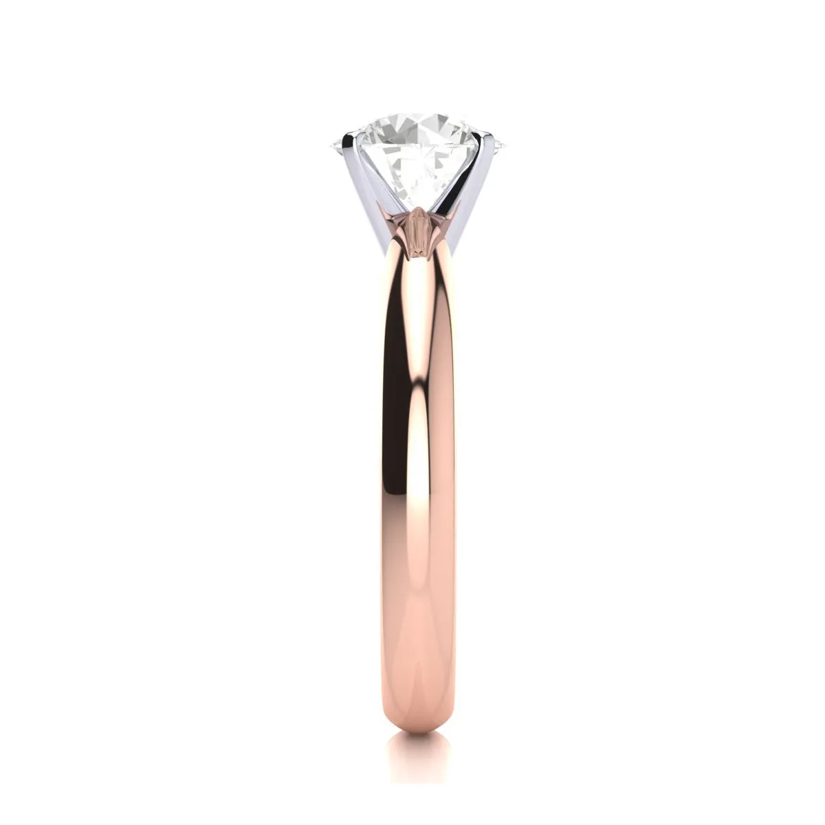 1 1/4 Carat Lab Grown Diamond Solitaire Ring In 14K Rose Gold