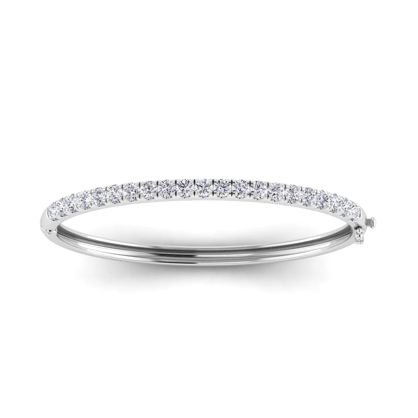 14K & 18K Gold Round Diamond Bangle Bracelet 3 ct, Lab Grown