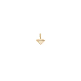 14k single midi bitty faceted diamond charm