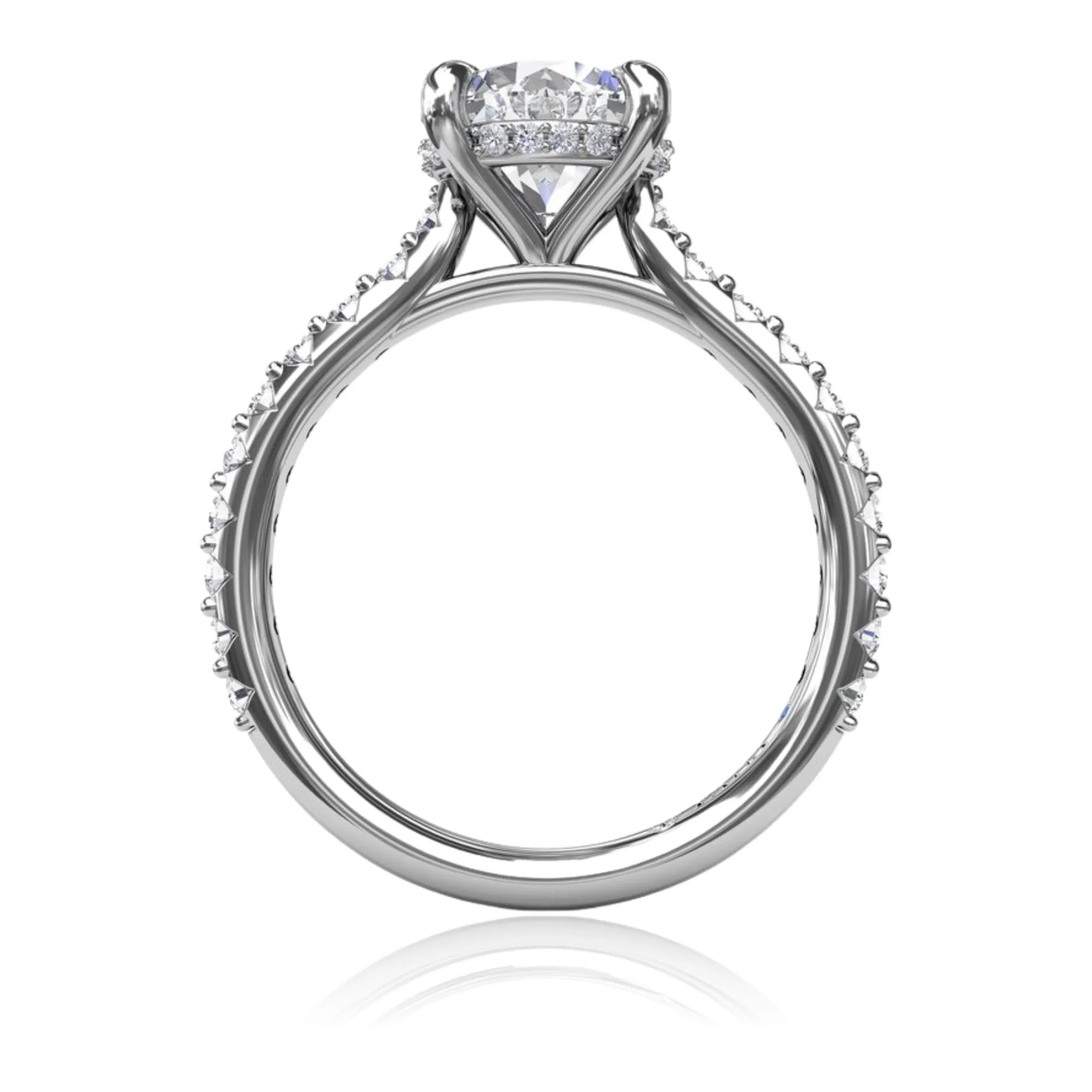 14K WHITE GOLD DIAMOND ENGAGEMENT RING - SETTING ONLY