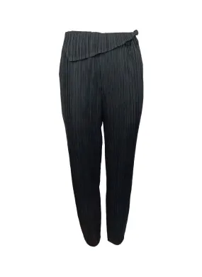 3230076 Reversed Waist Pleats Pants *Black