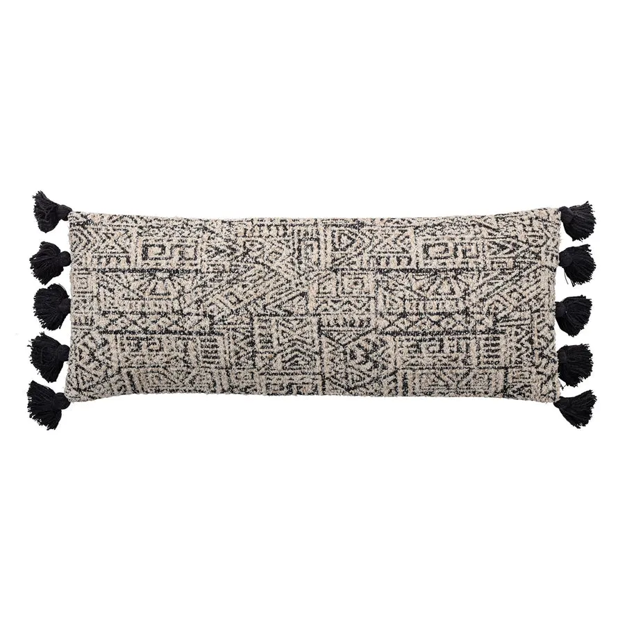 36" x 14" Lumbar Pillow with Thick Tassels