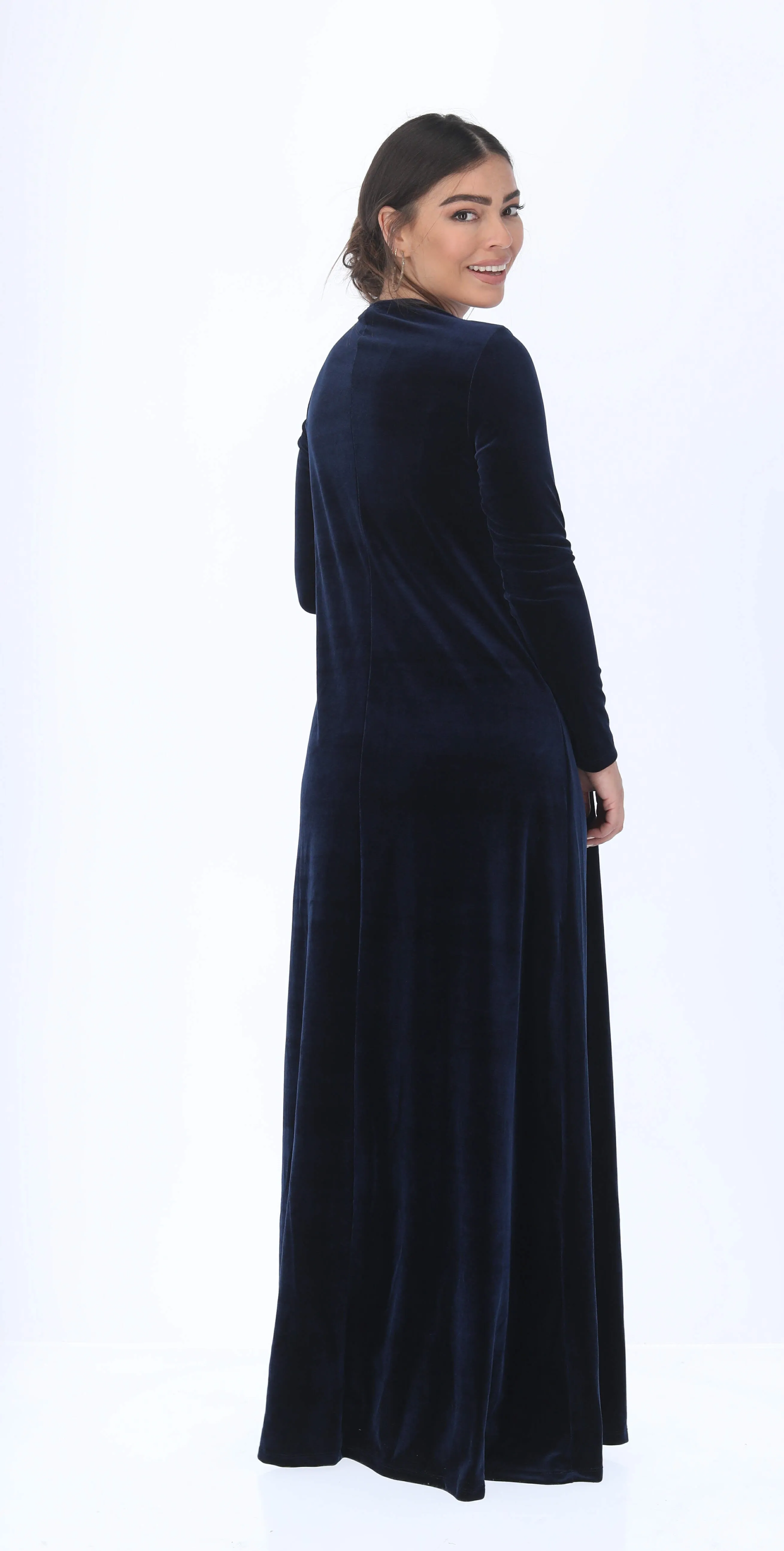 A-line Maxi Velvet Dress