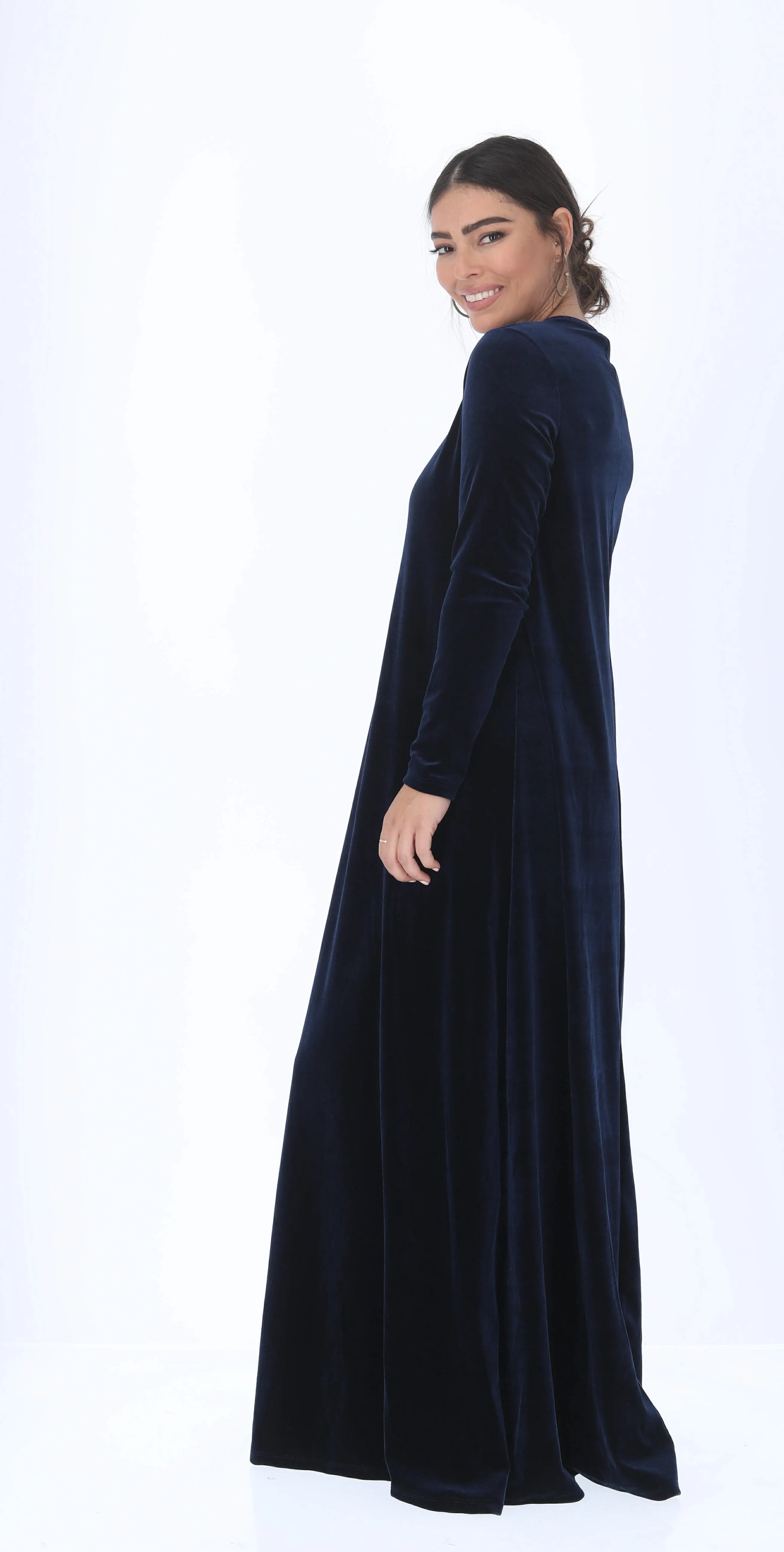 A-line Maxi Velvet Dress