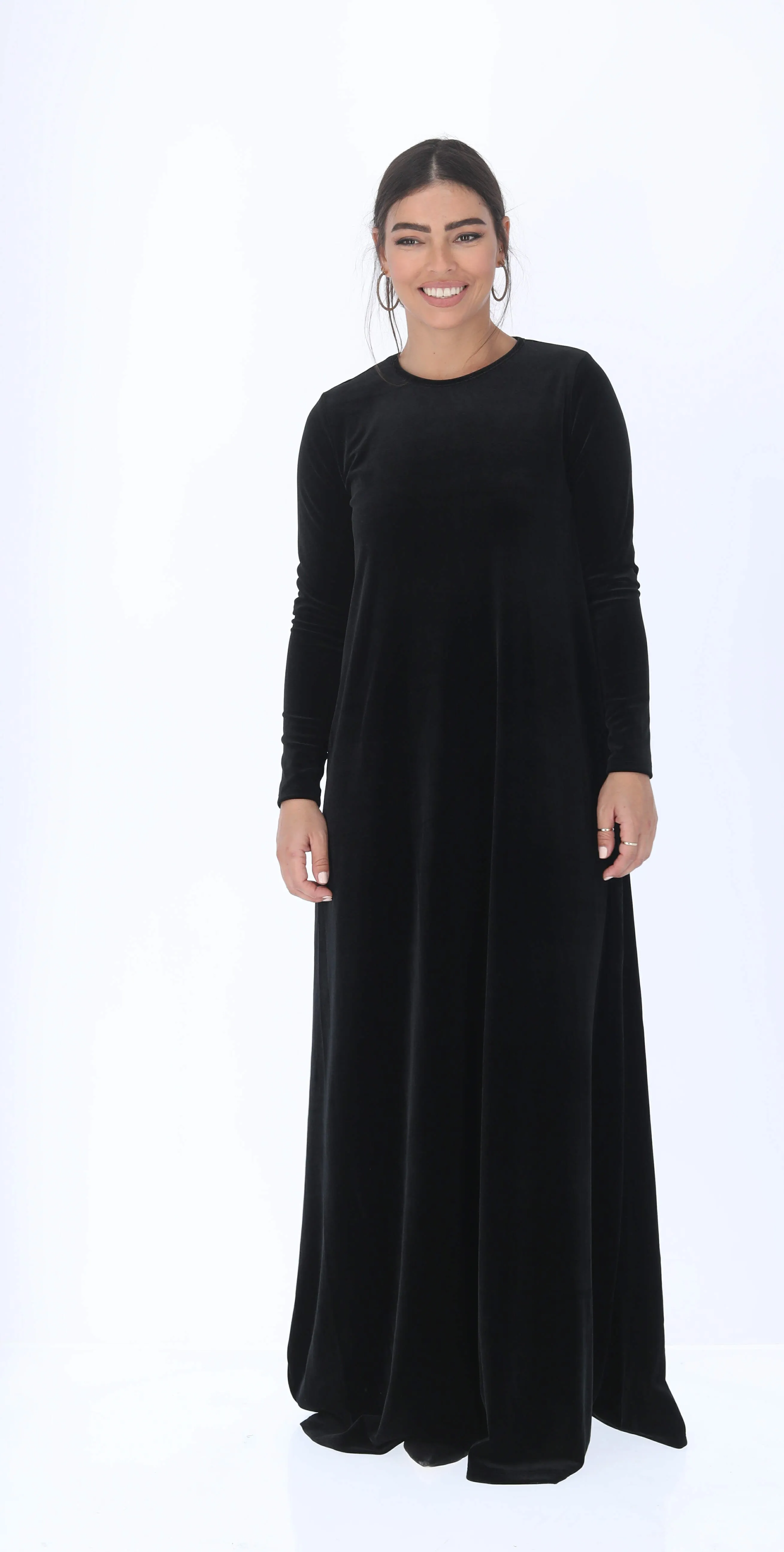 A-line Maxi Velvet Dress