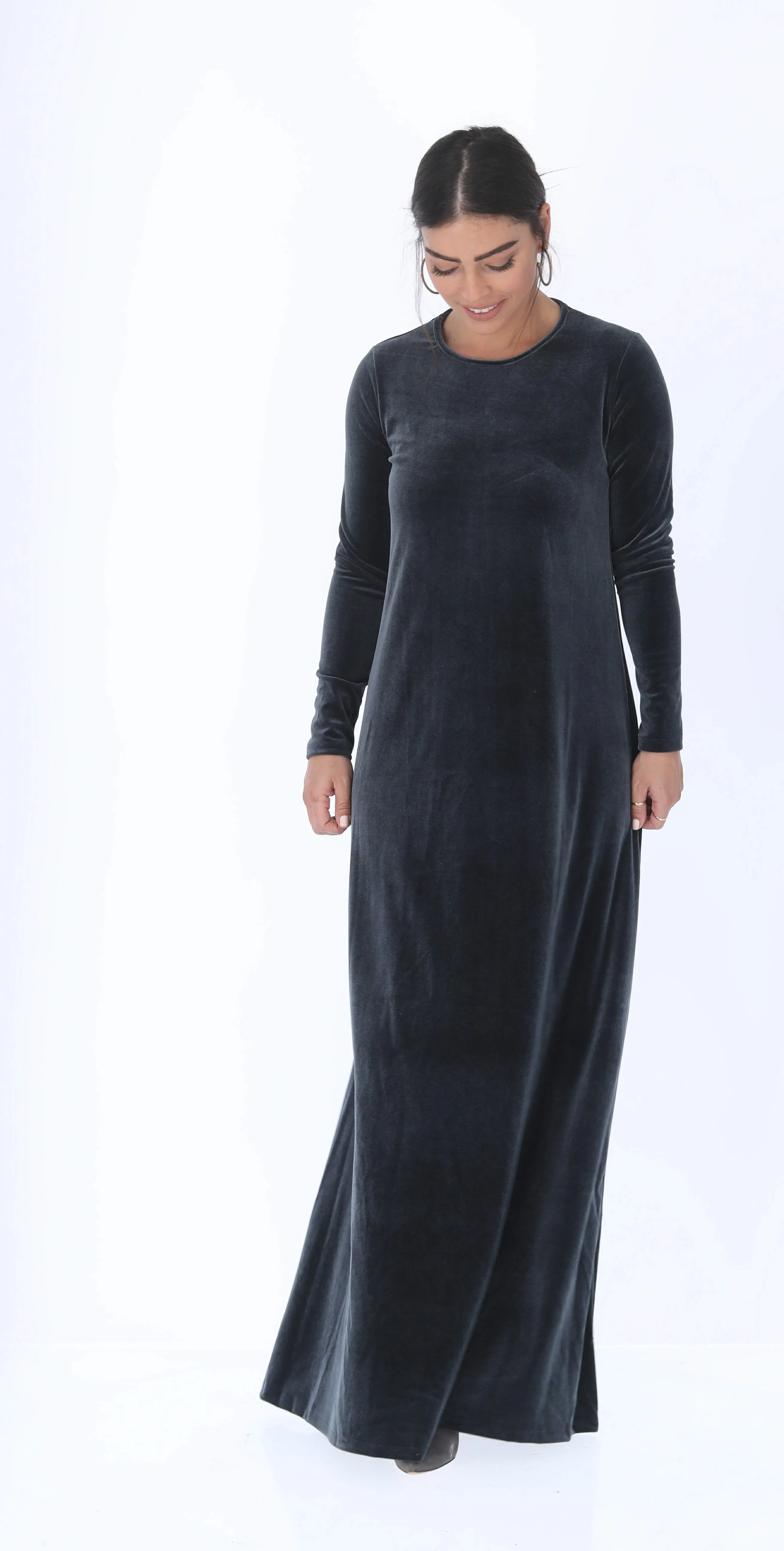 A-line Maxi Velvet Dress