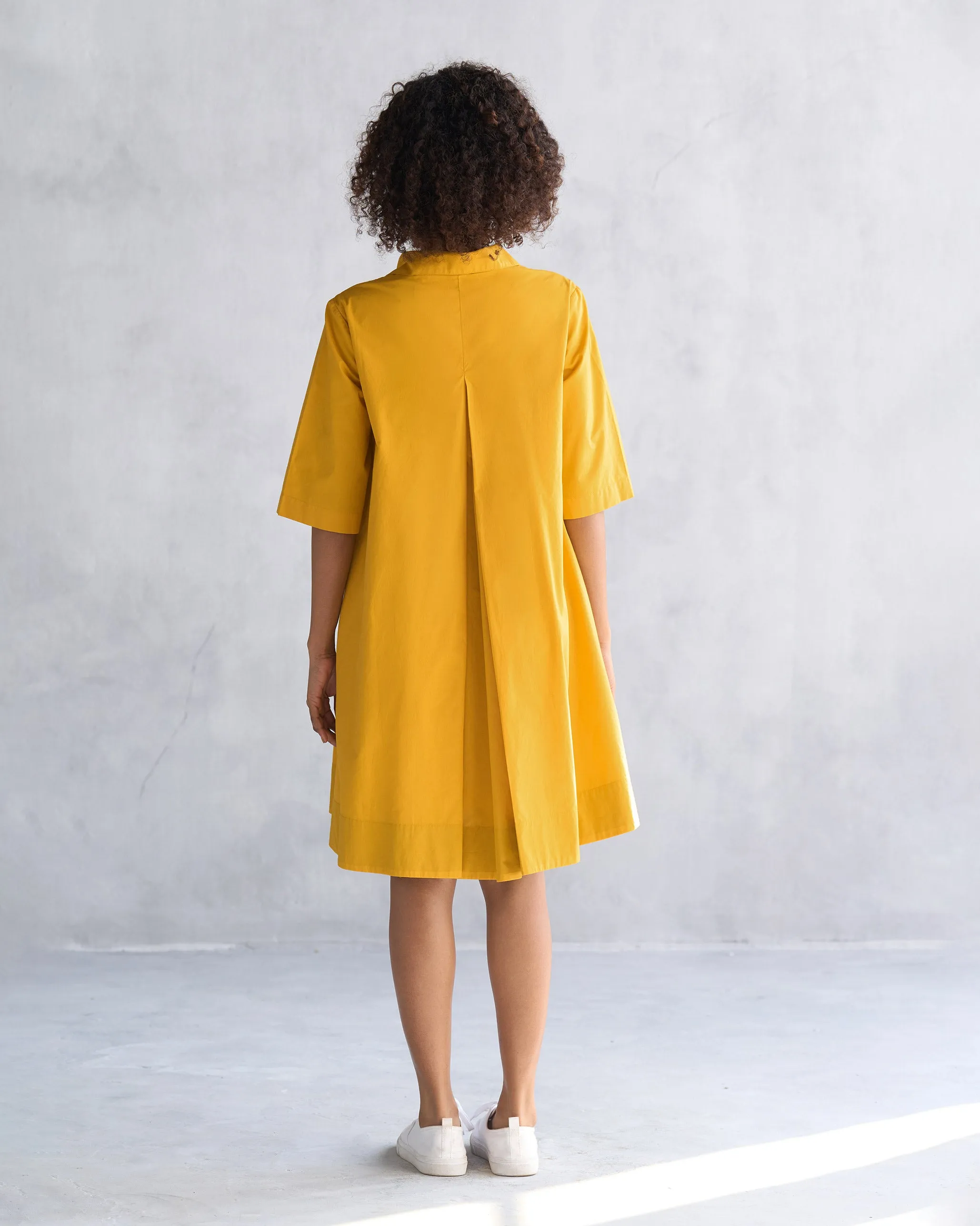 A-line Short Dress - Ochre