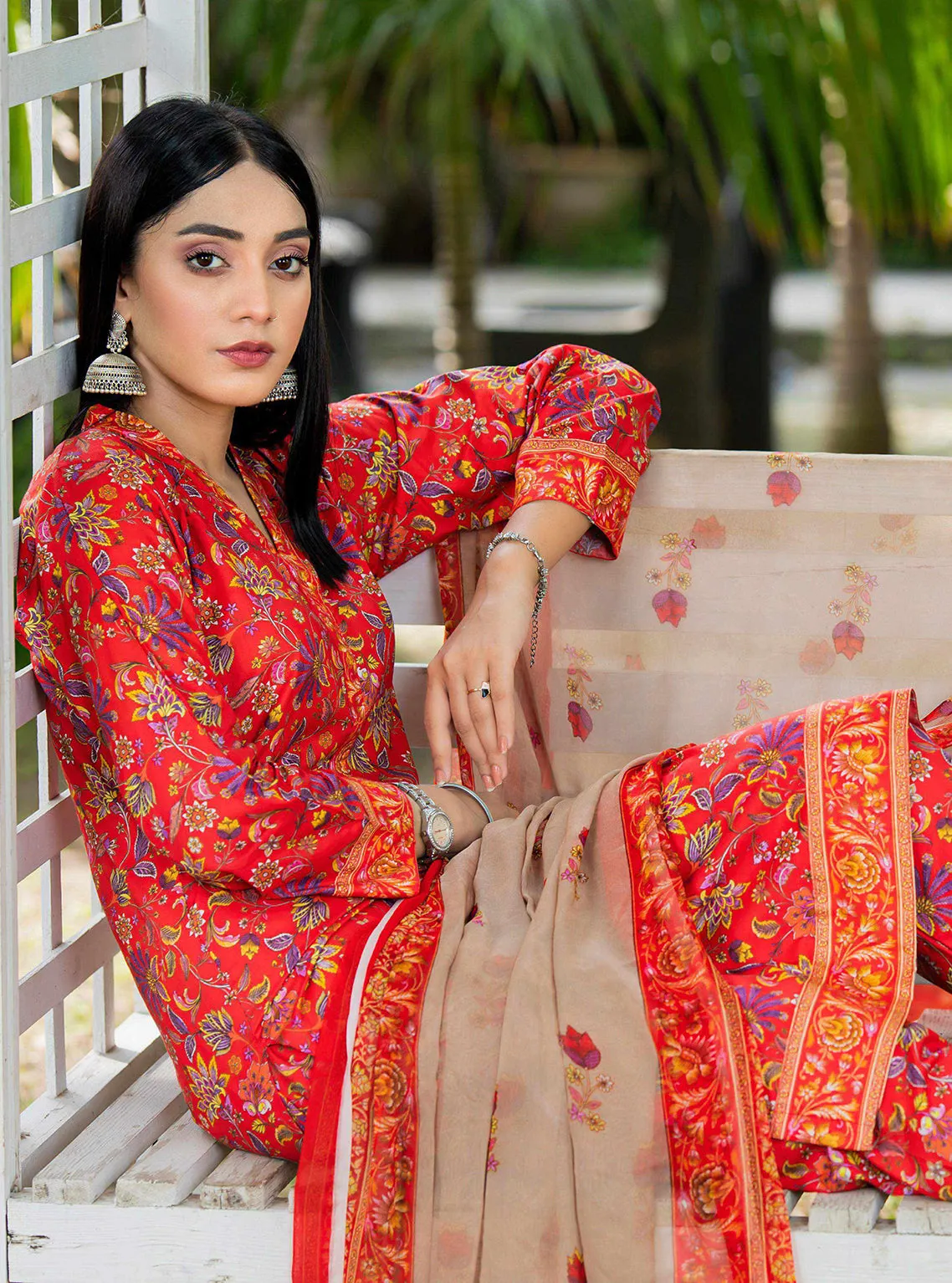 Aangan By Qalamkar Embroidered Linen Unstitched 3 Piece Suit - 01