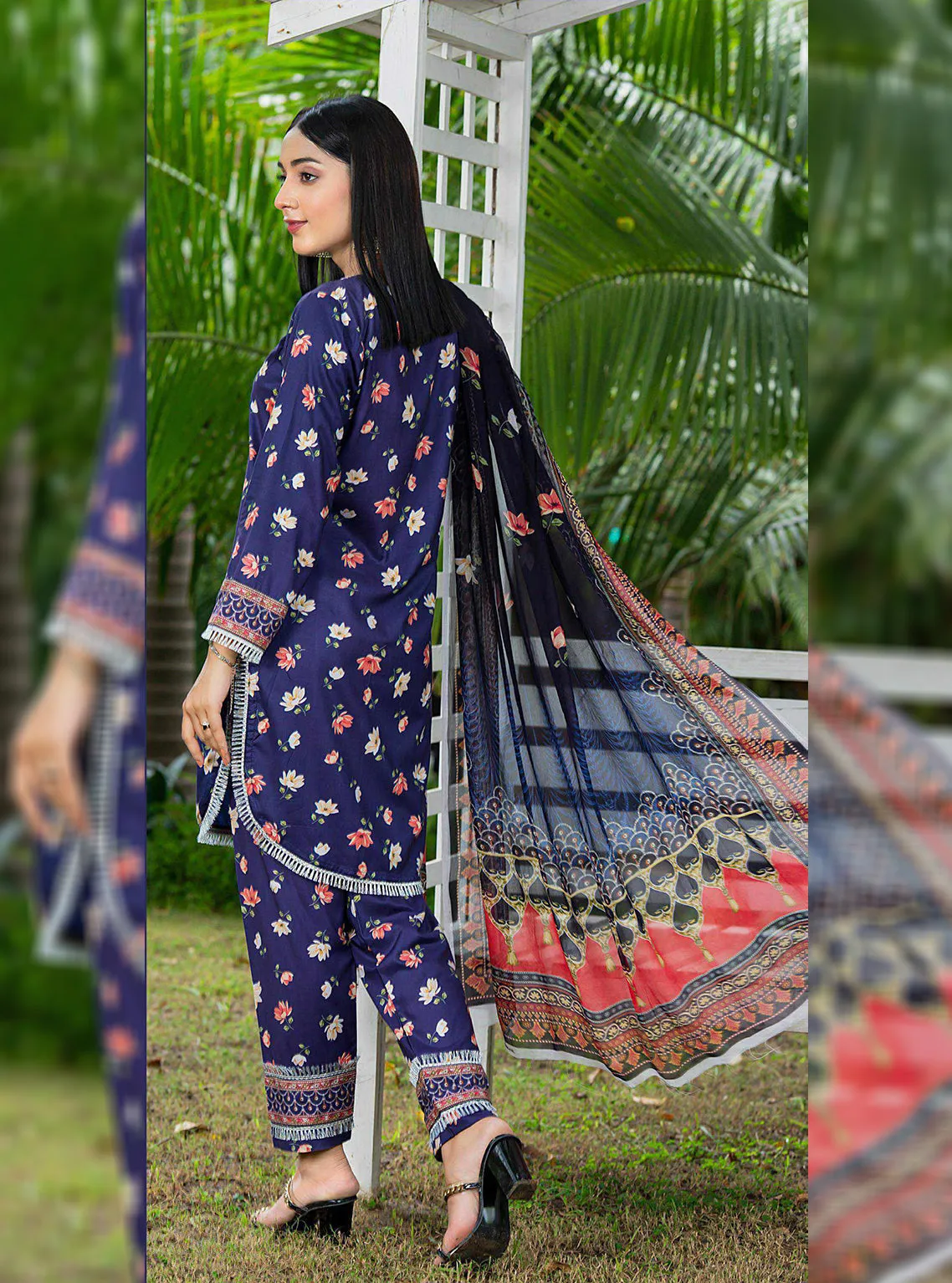 Aangan By Qalamkar Embroidered Linen Unstitched 3 Piece Suit - 02