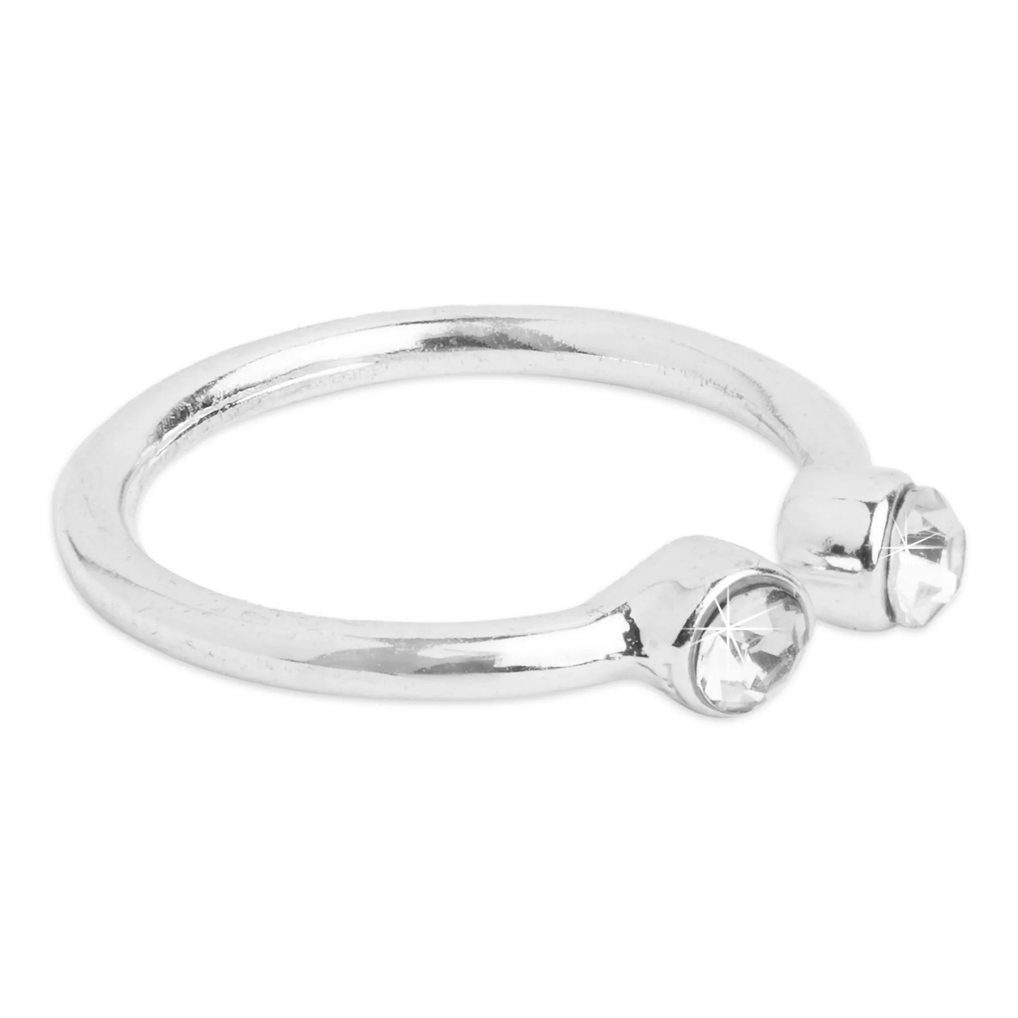 Accessorize London Women's Silver Crystal Ring Pack Of 12 Medium