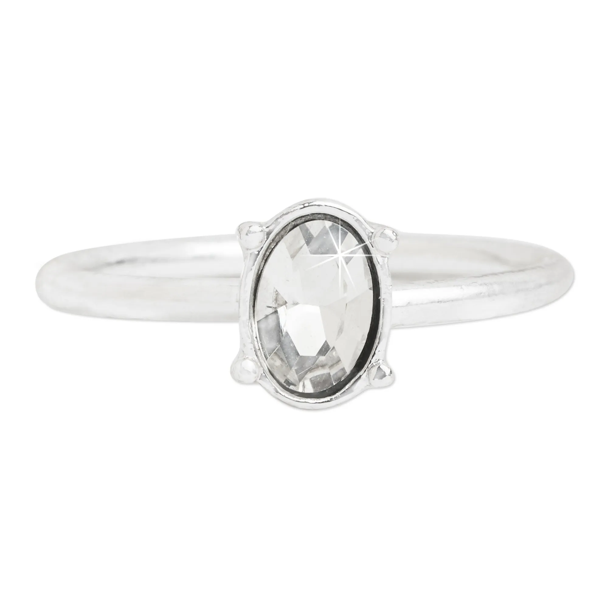 Accessorize London Women's Silver Crystal Ring Pack Of 12 Medium