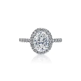 Adriana 2 Carat E SI1 Oval Cut Diamond Engagement Ring in 18k White Gold By Mike Nekta