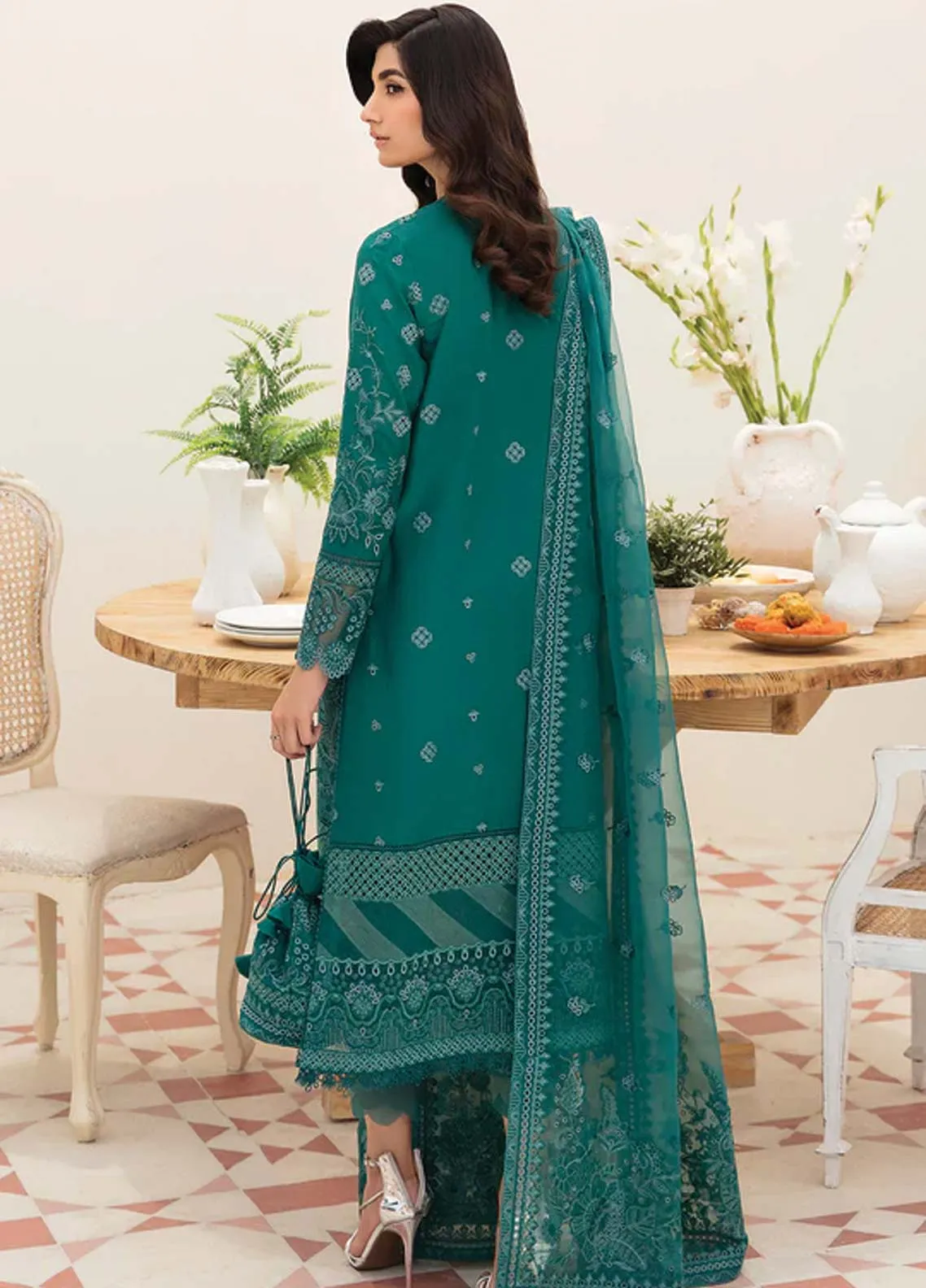 Afrozeh Embroidered Lawn Unstitched 3 Piece Suit - 04