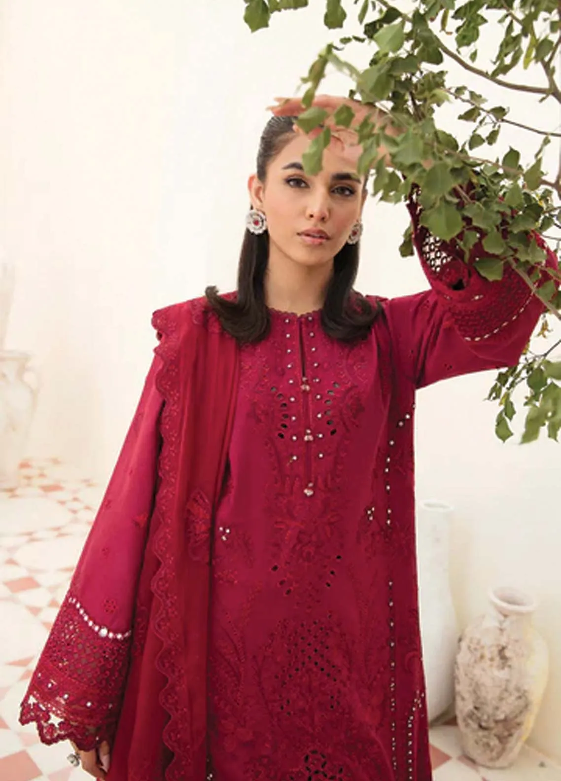 Afrozeh Embroidered Lawn Unstitched 3 Piece Suit - 08