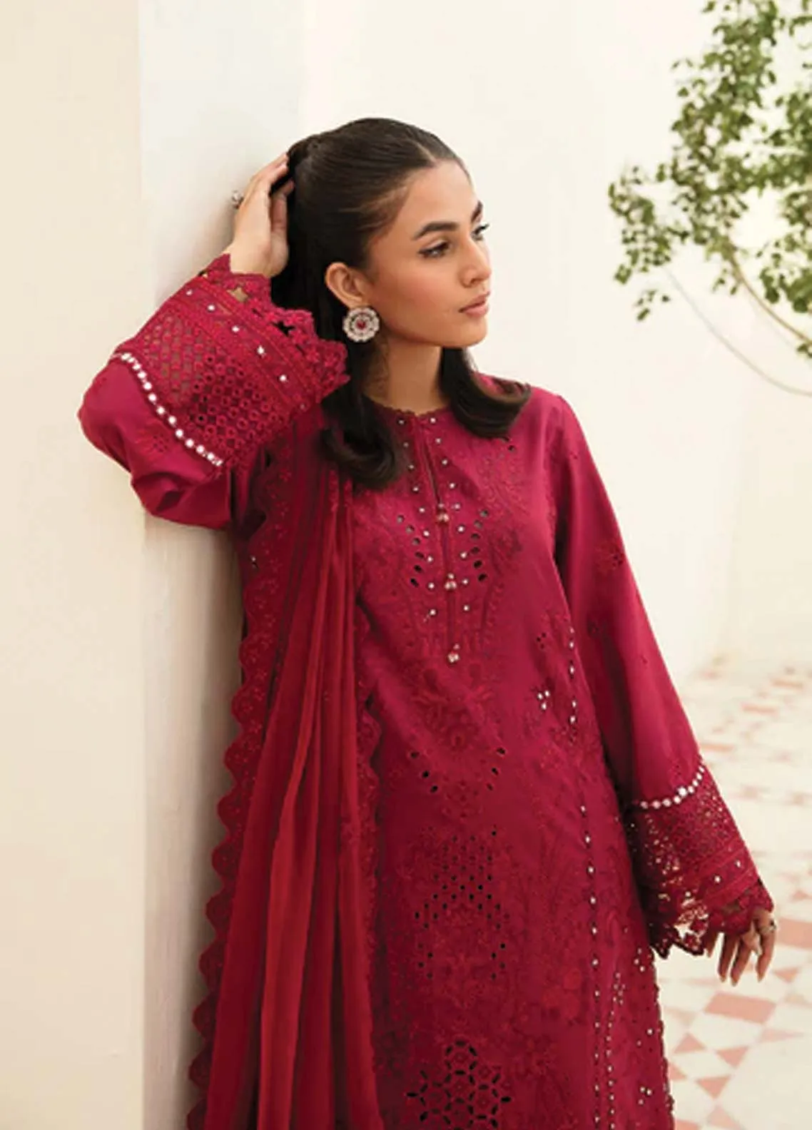 Afrozeh Embroidered Lawn Unstitched 3 Piece Suit - 08