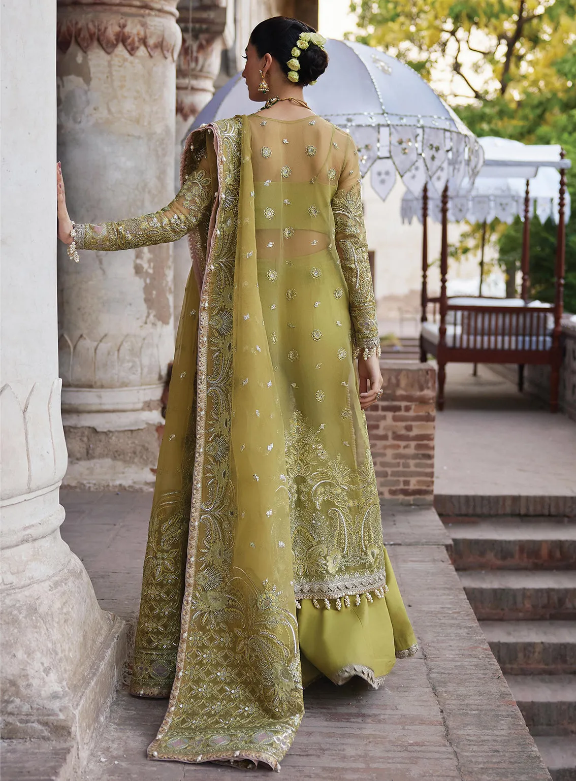 Afrozeh Embroidered Organza Unstitched 3 Piece Suit - 03