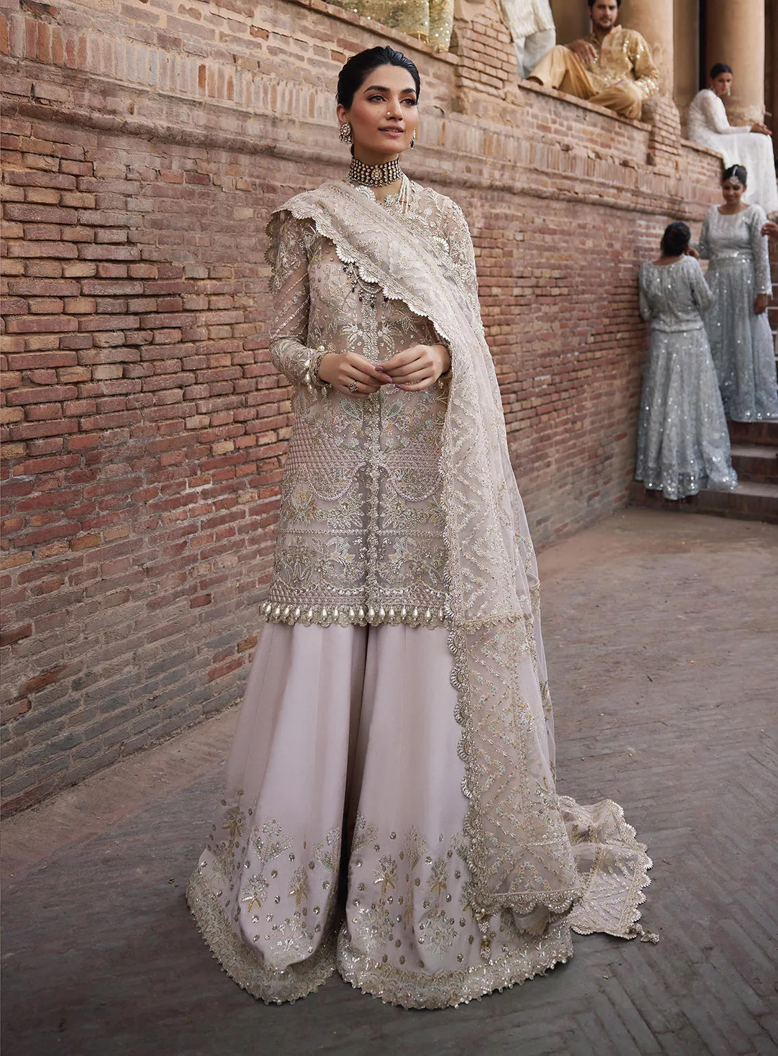 Afrozeh Embroidered Organza Unstitched 3 Piece Suit - 07