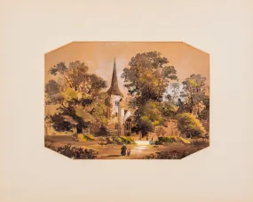 After Samuel Read "A Country Church", Watercolor