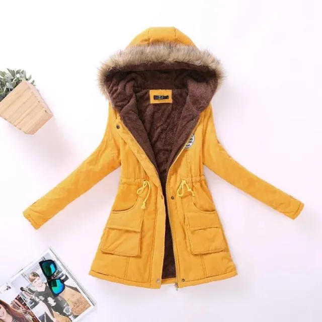 Ailegogo New Autumn Winter Women Cotton Jacket Padded Casual Slim Coat Emboridery Hooded Parkas Size 3XL Wadded Overcoat