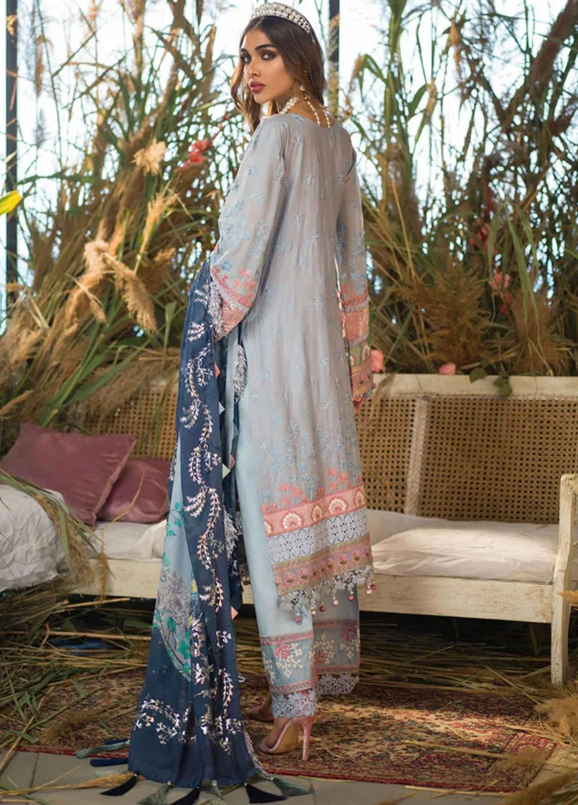 Alif By AJR Couture Embroidered Lawn Unstitched 3 Piece Suit - 05