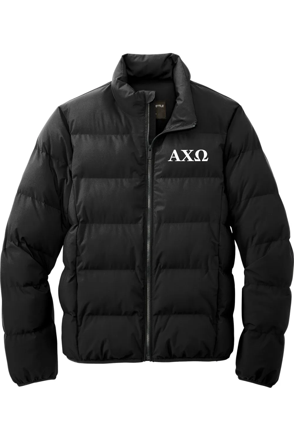 Alpha Chi Omega - Puffy Jacket - White Embroidered Letters