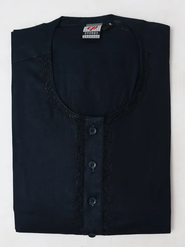 AM 100% Premium Cotton Kurta Magsi for Men Dark Navy Blue