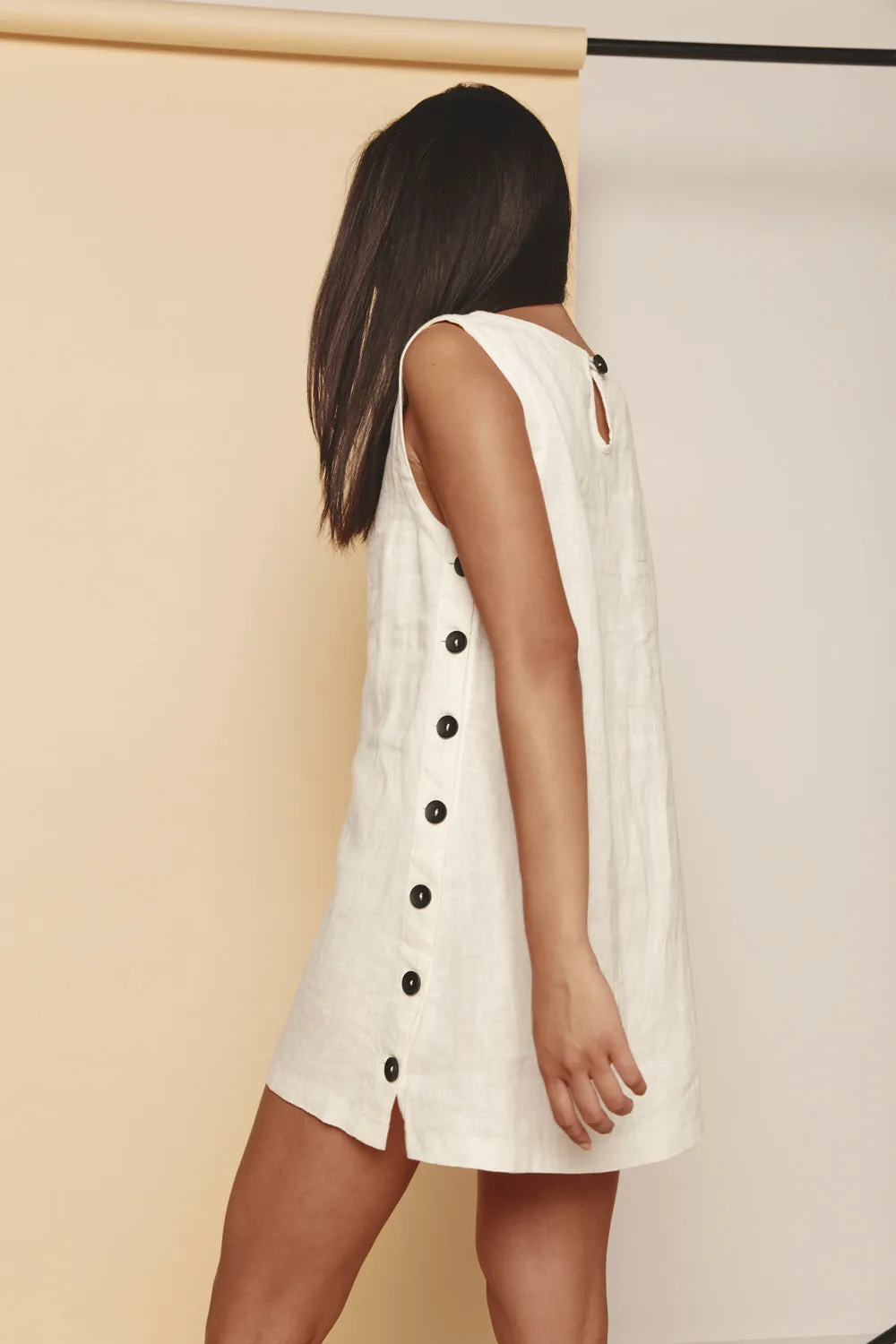 Annabelle Linen Mini Dress White