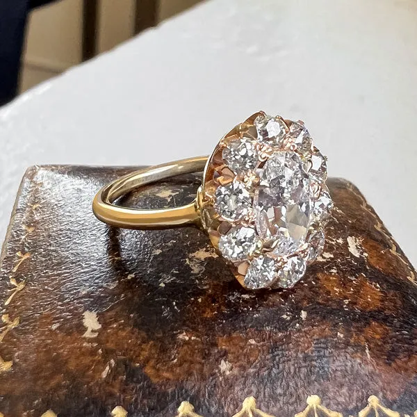 Antique Diamond Engagement Ring, Oval 1.13ct.