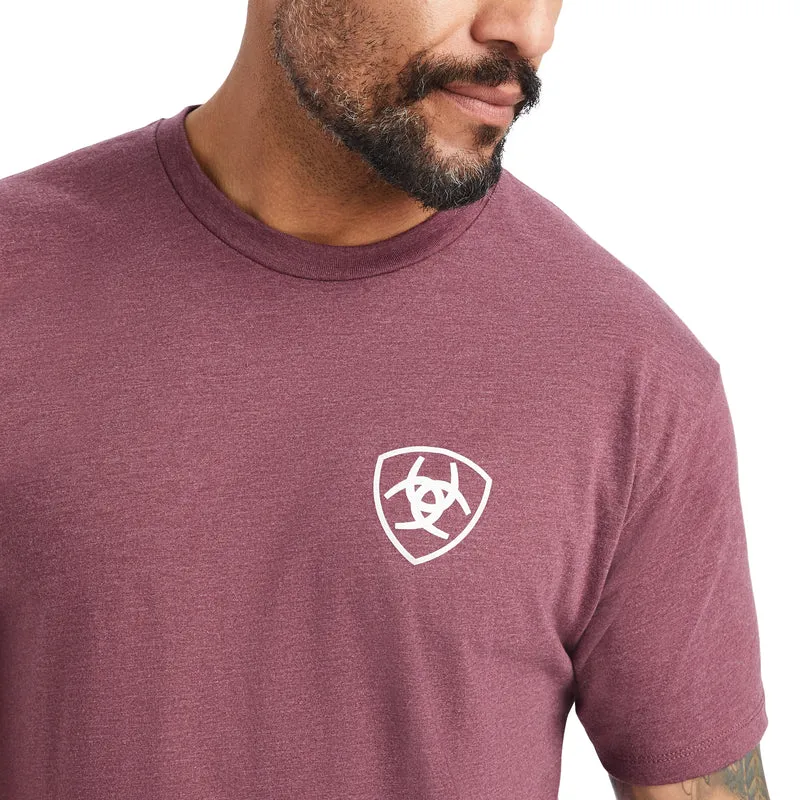 'Ariat' Men's Minimalist Tee - Burgundy Heather