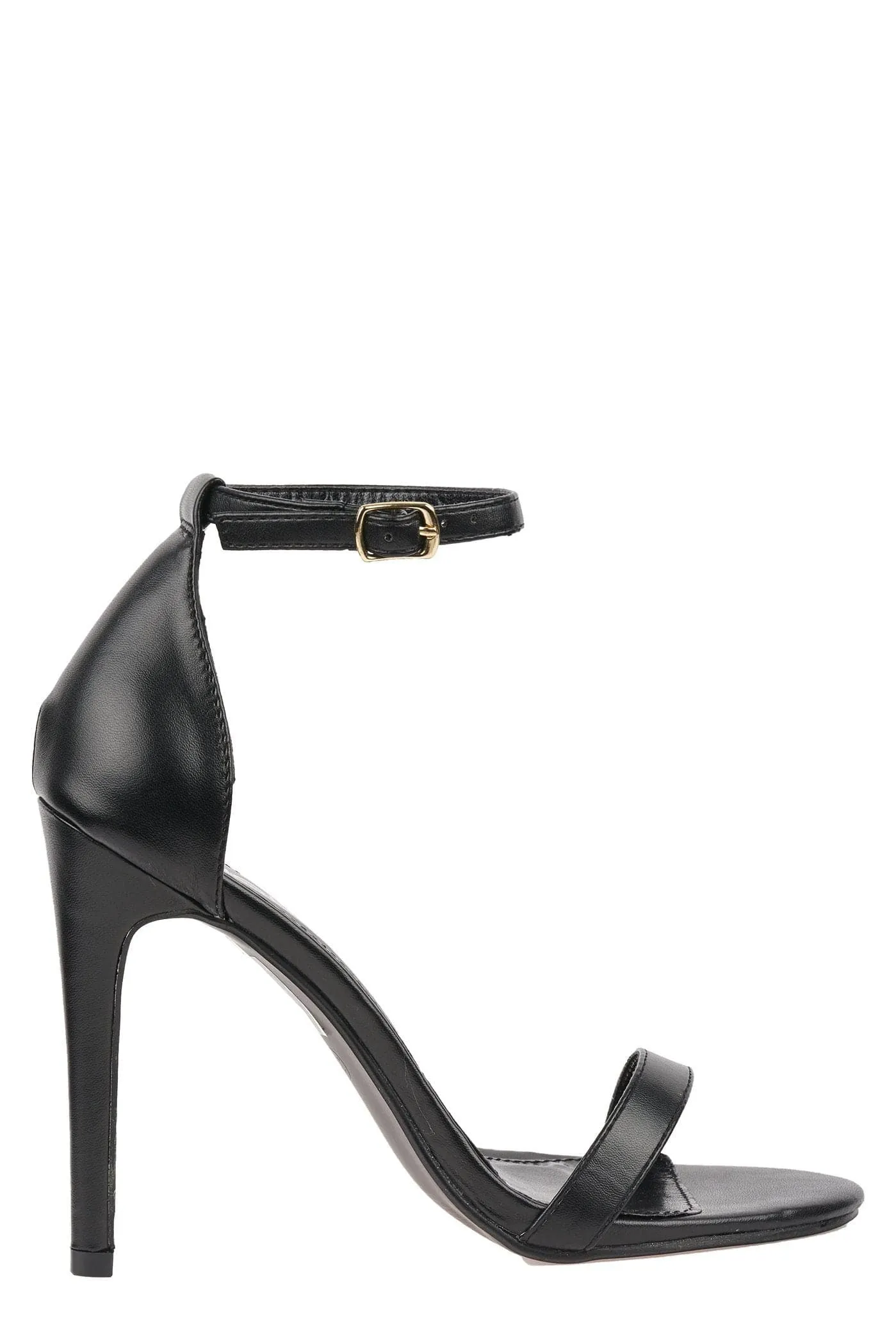 Arron Ankle Strap Stiletto Sandal In Black Matt