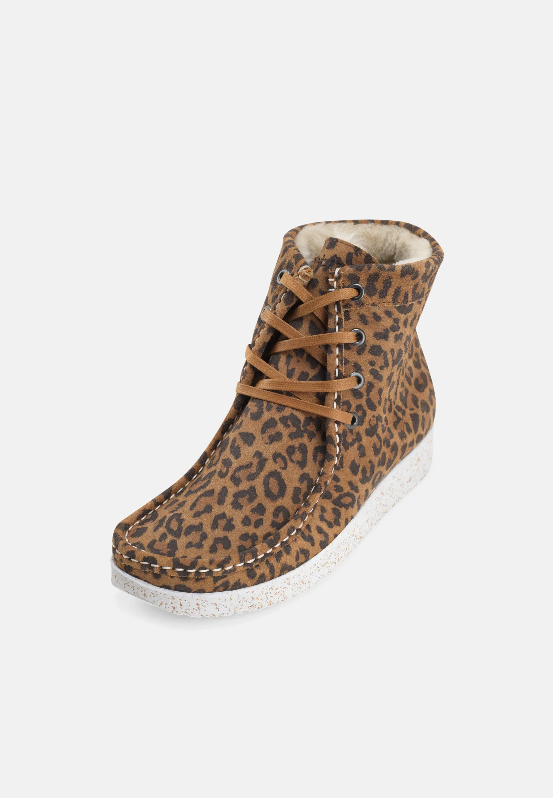 Asta Varmforet Støvle Suede - Leopard