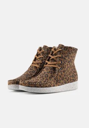 Asta Varmforet Støvle Suede - Leopard