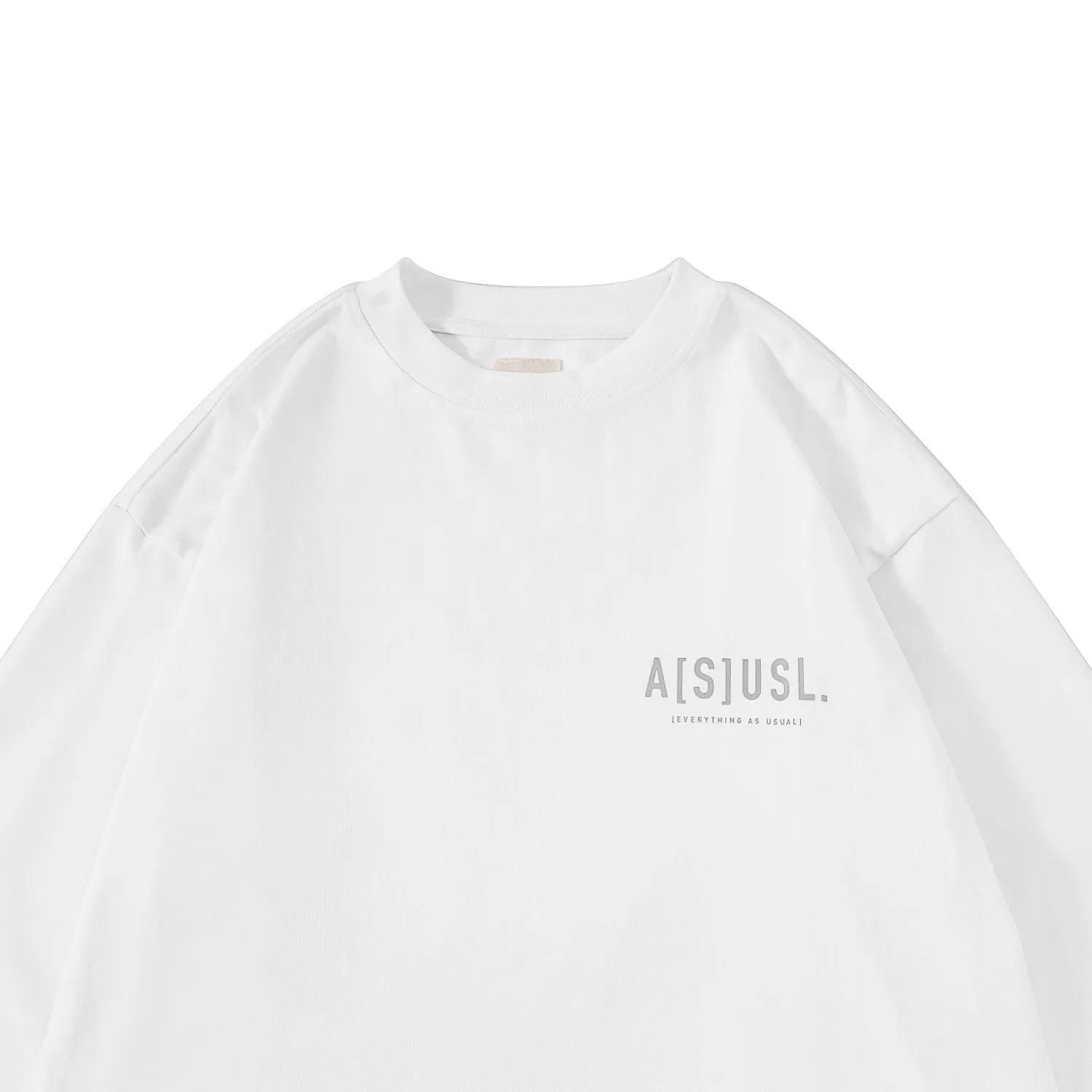 A[S]USL REFLECTIVE LOGO LONG TEE-WHITE