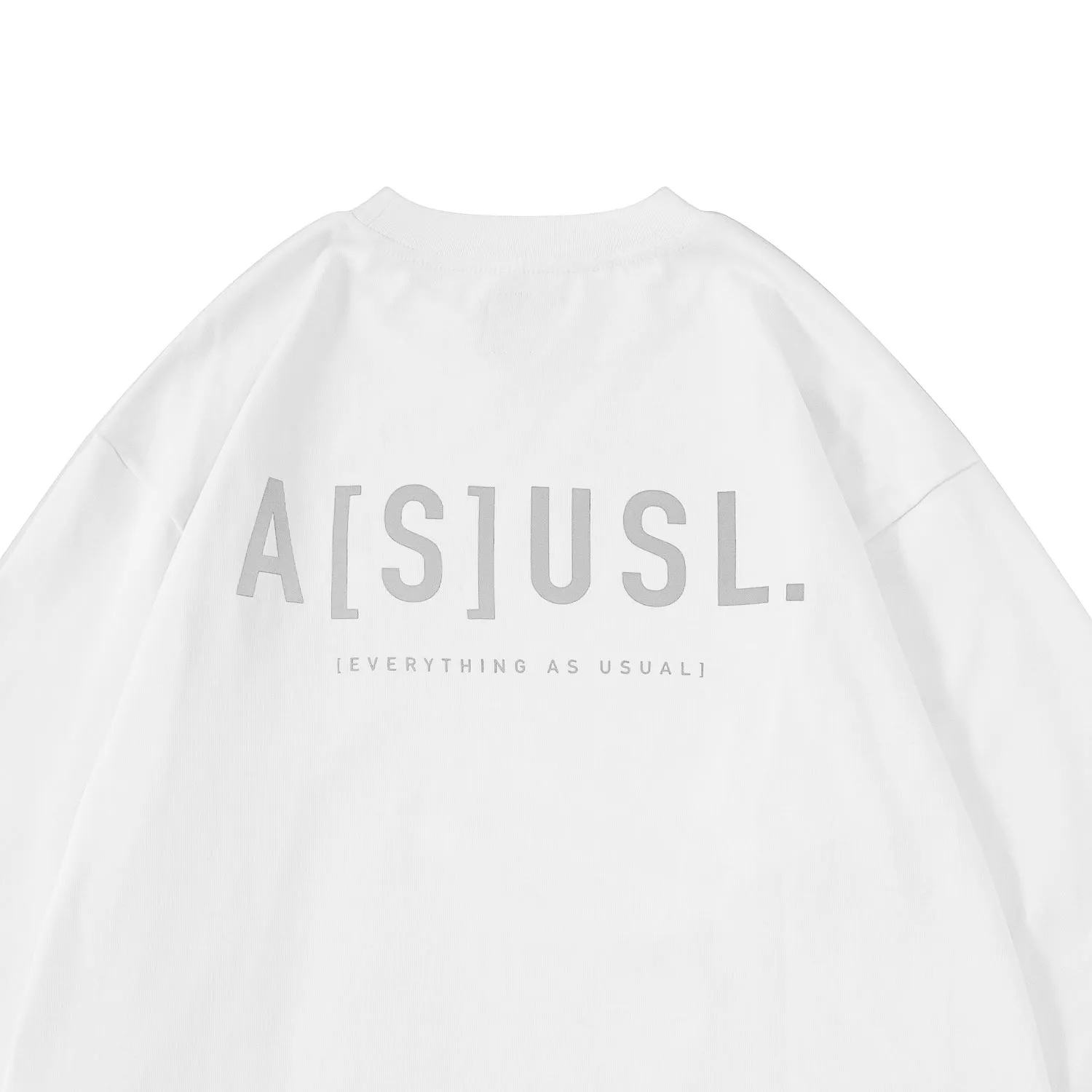 A[S]USL REFLECTIVE LOGO LONG TEE-WHITE