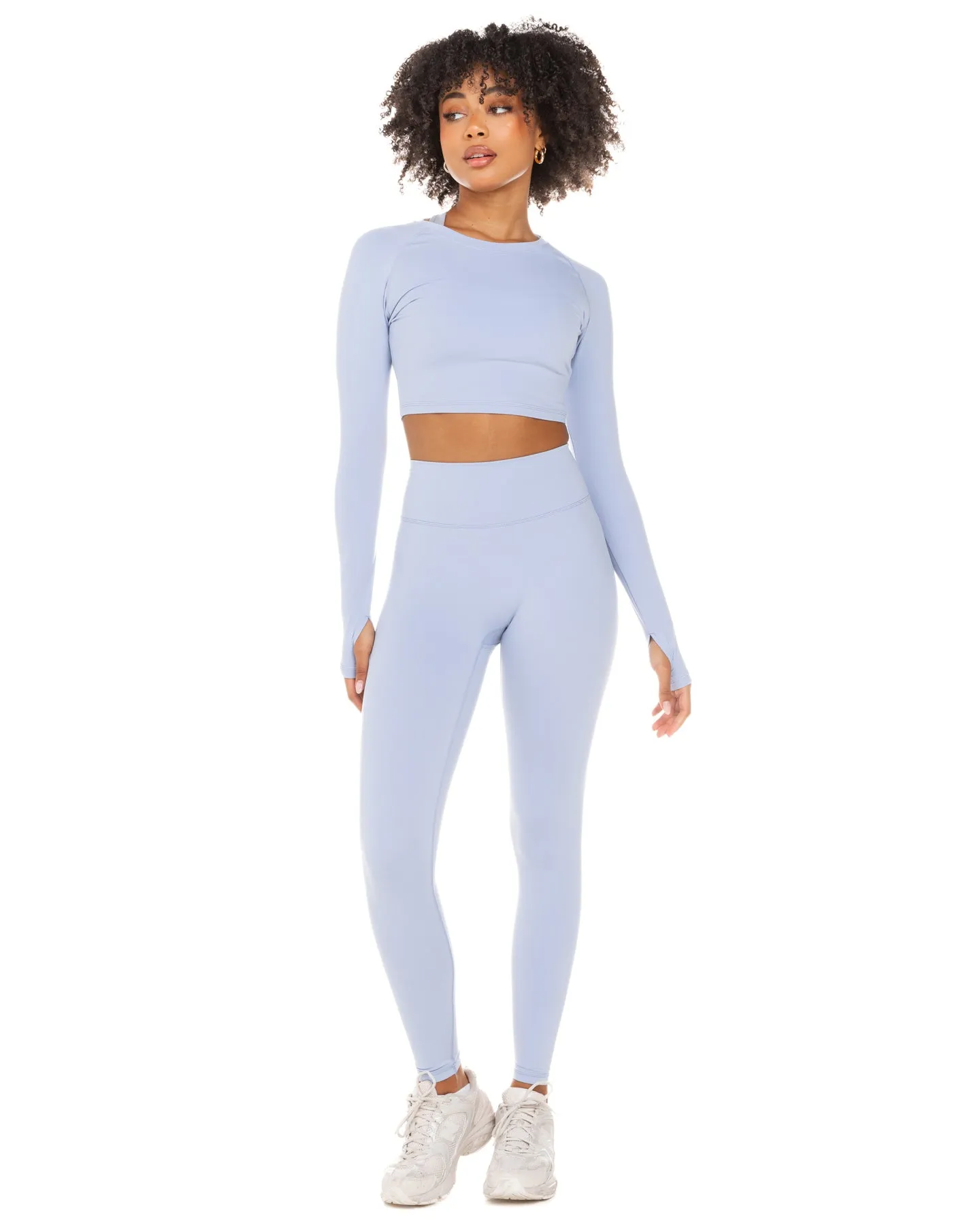 Aura Crop Long Sleeve - Blue Blizzard