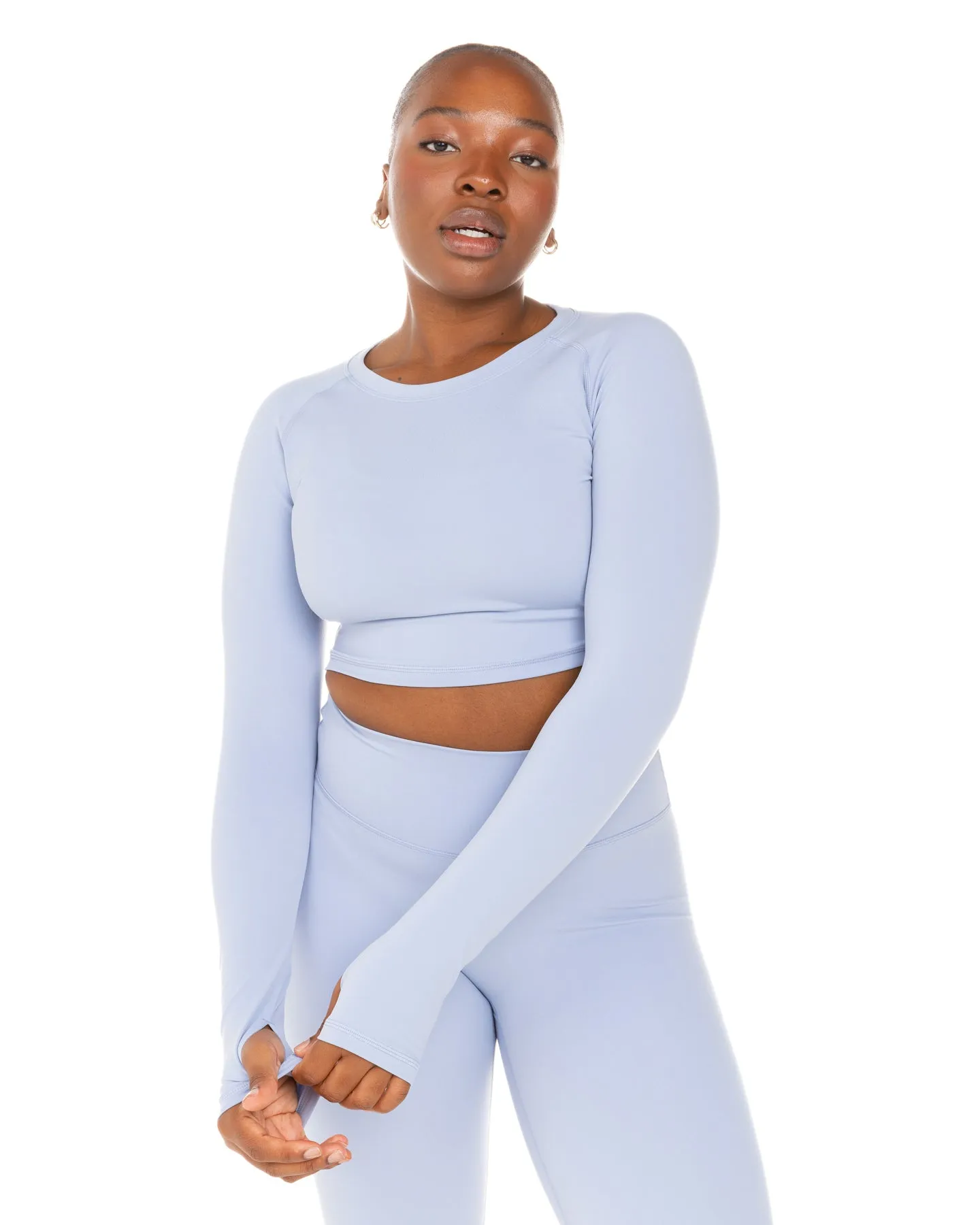 Aura Crop Long Sleeve - Blue Blizzard