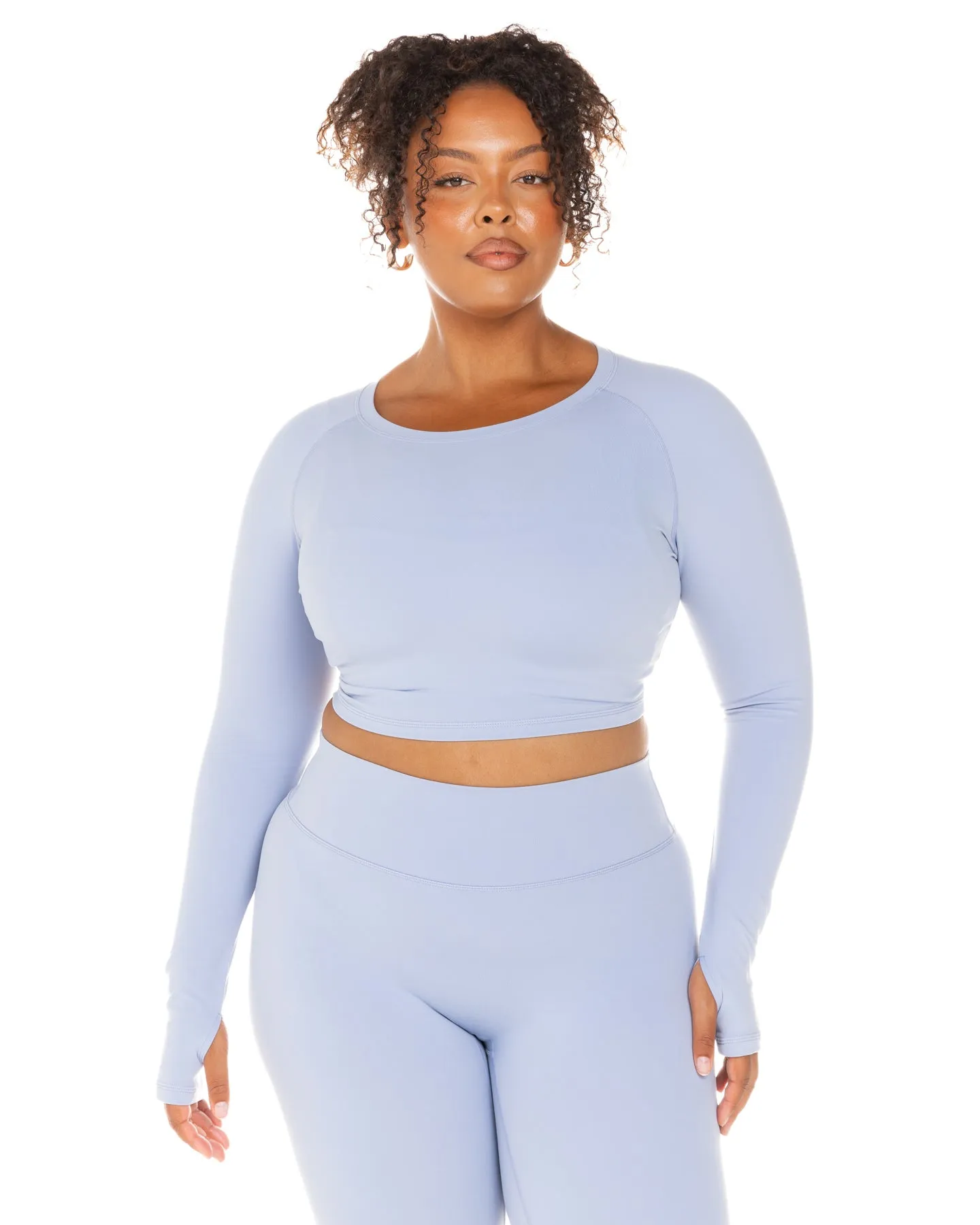 Aura Crop Long Sleeve - Blue Blizzard