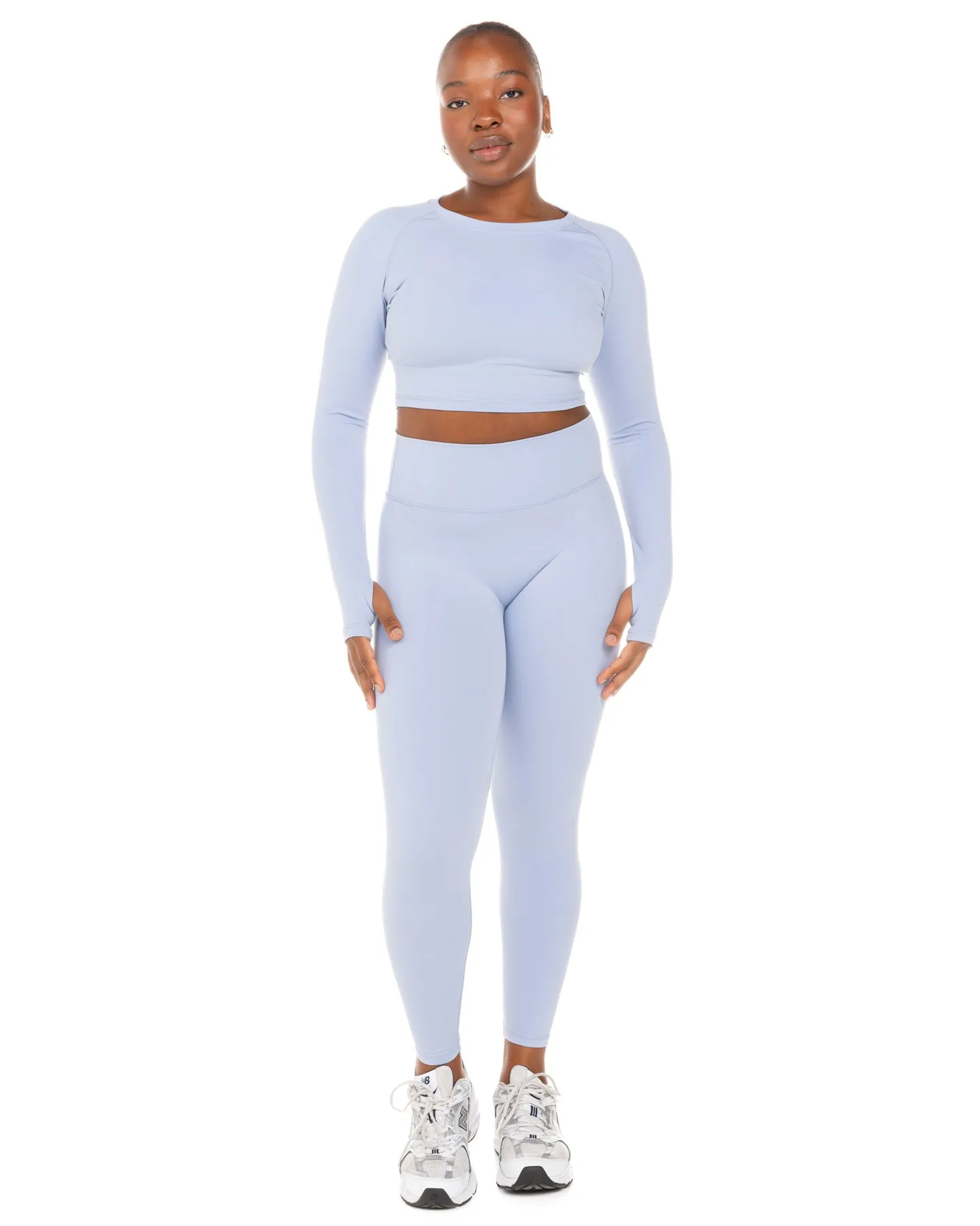 Aura Crop Long Sleeve - Blue Blizzard