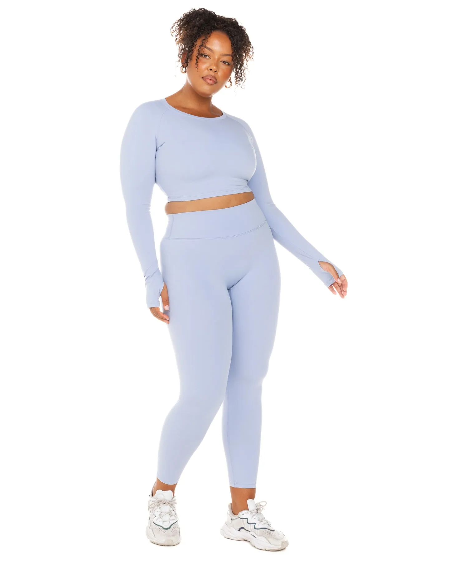 Aura Crop Long Sleeve - Blue Blizzard