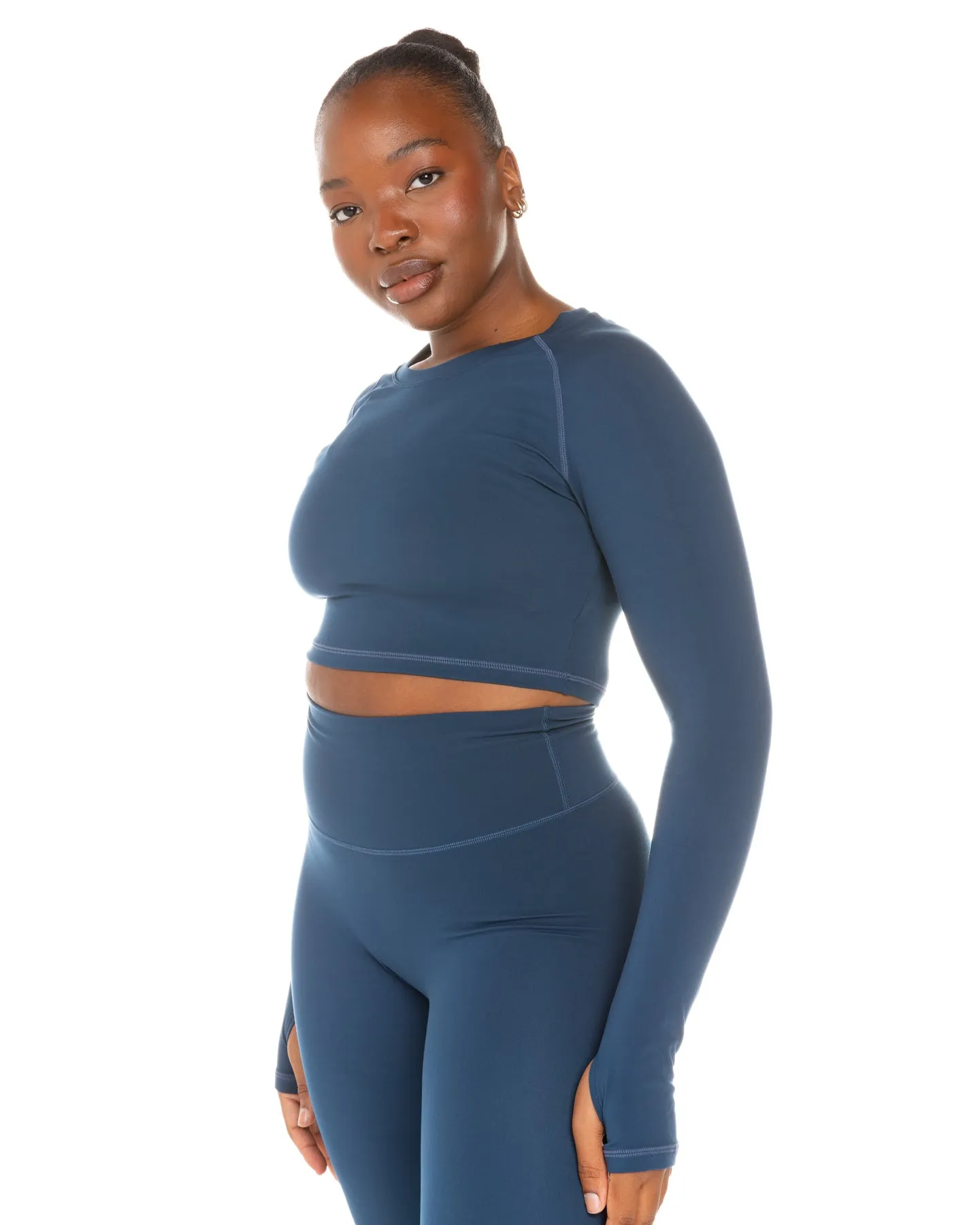 Aura Crop Long Sleeve - Navy