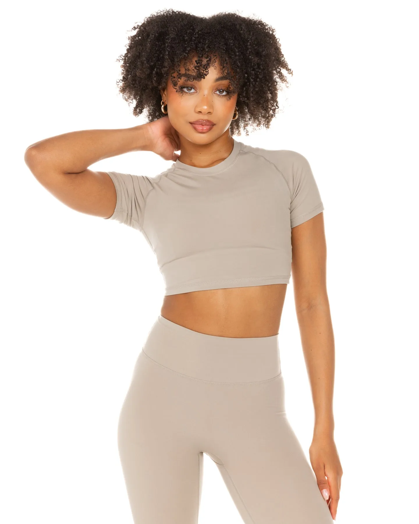 Aura Crop Tee - Vintage Khaki