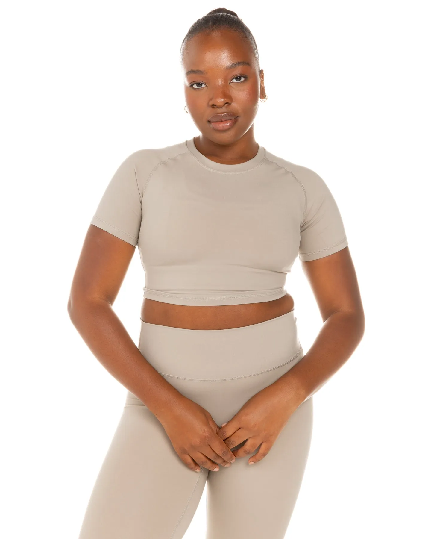 Aura Crop Tee - Vintage Khaki