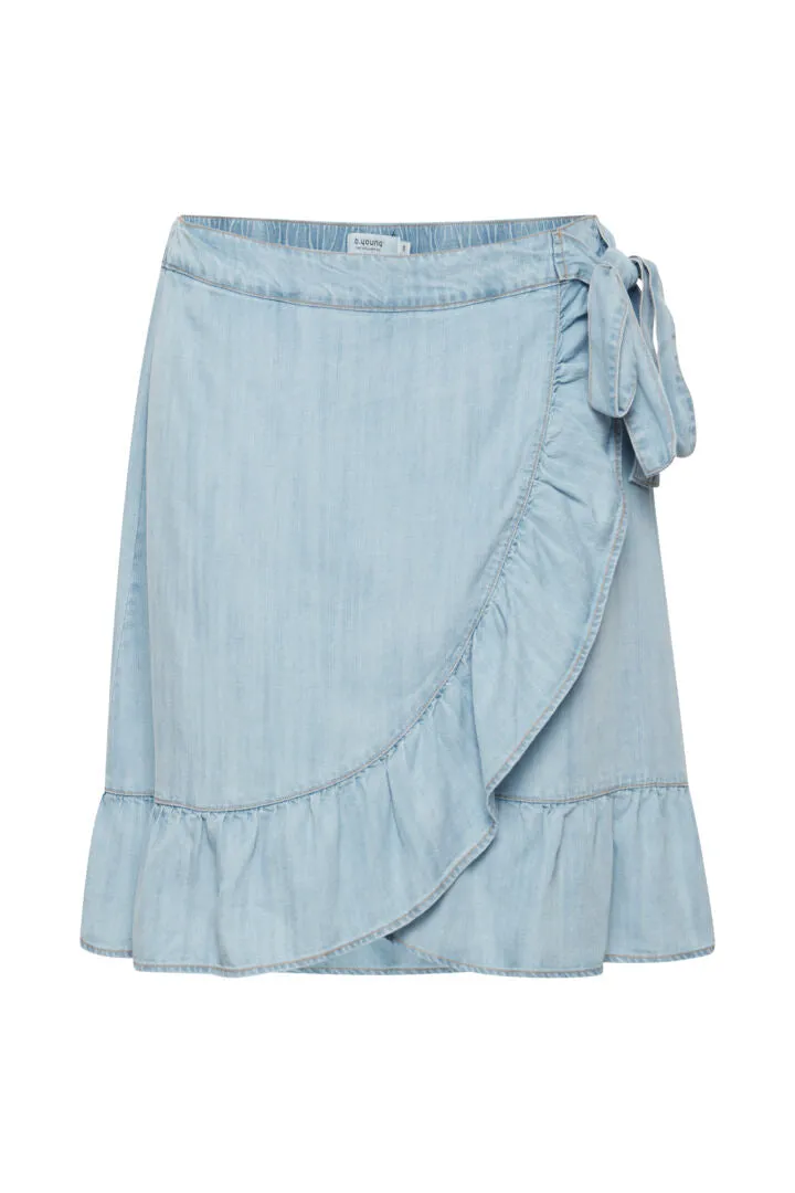 B young frill denim wrap skirt 20813120