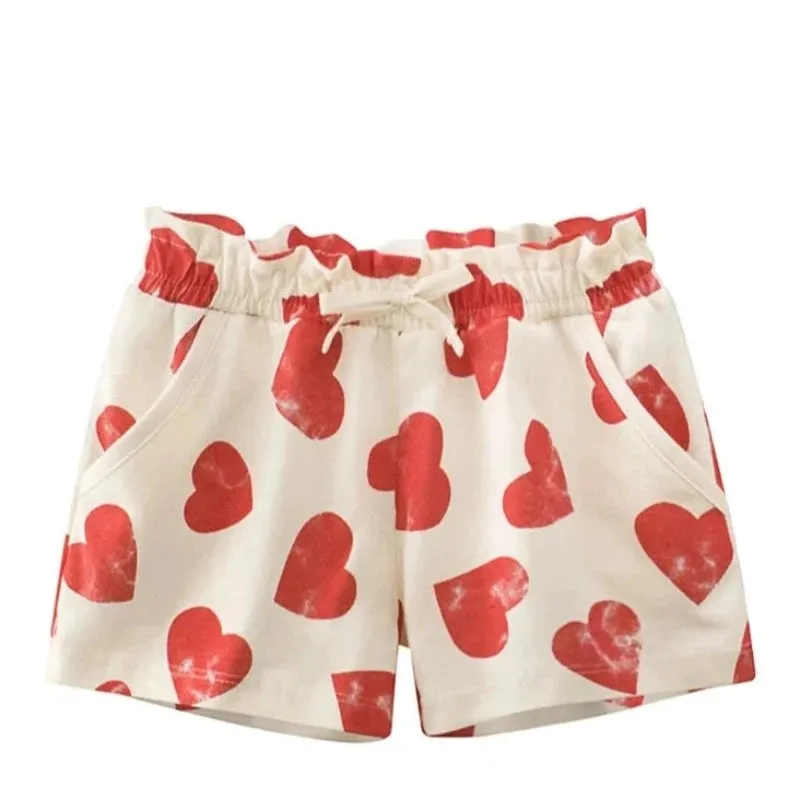 Baby Girl 2-12Y Summer Hearts Strawberry Shorts