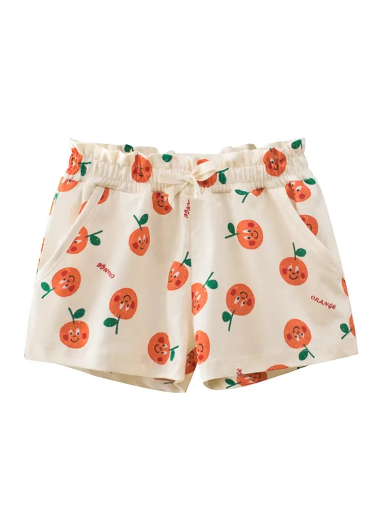 Baby Girl 2-12Y Summer Hearts Strawberry Shorts