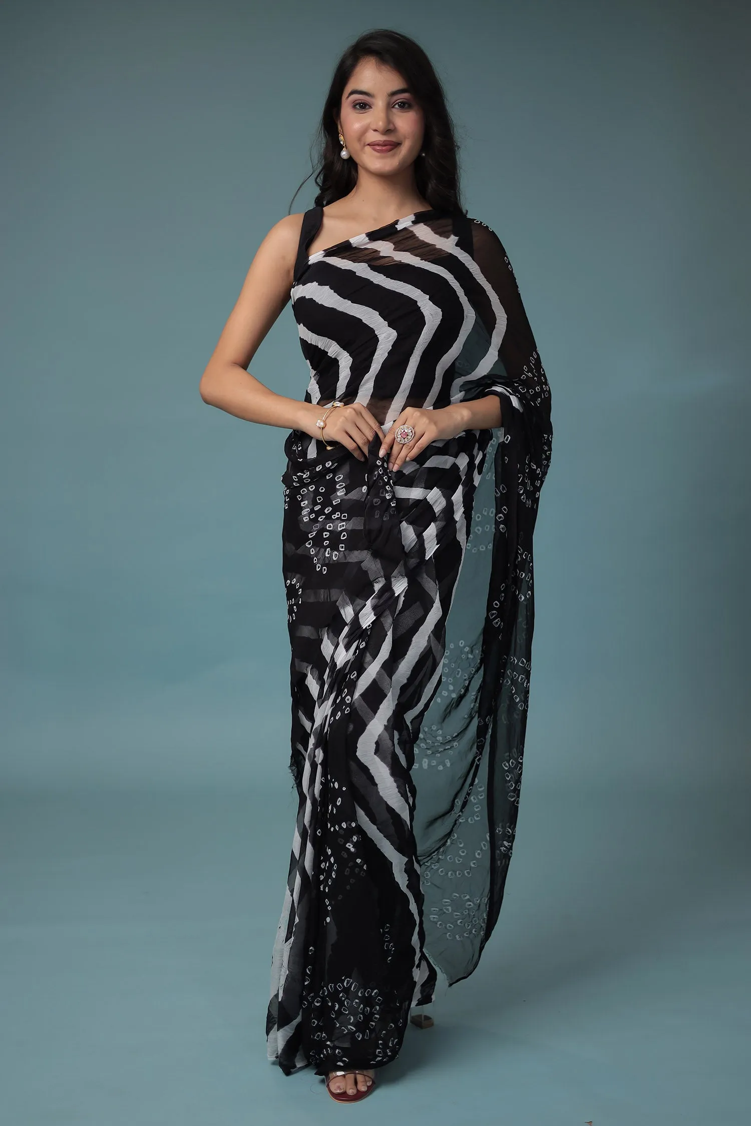 Bandhej, Leheriya Chiffon Saree