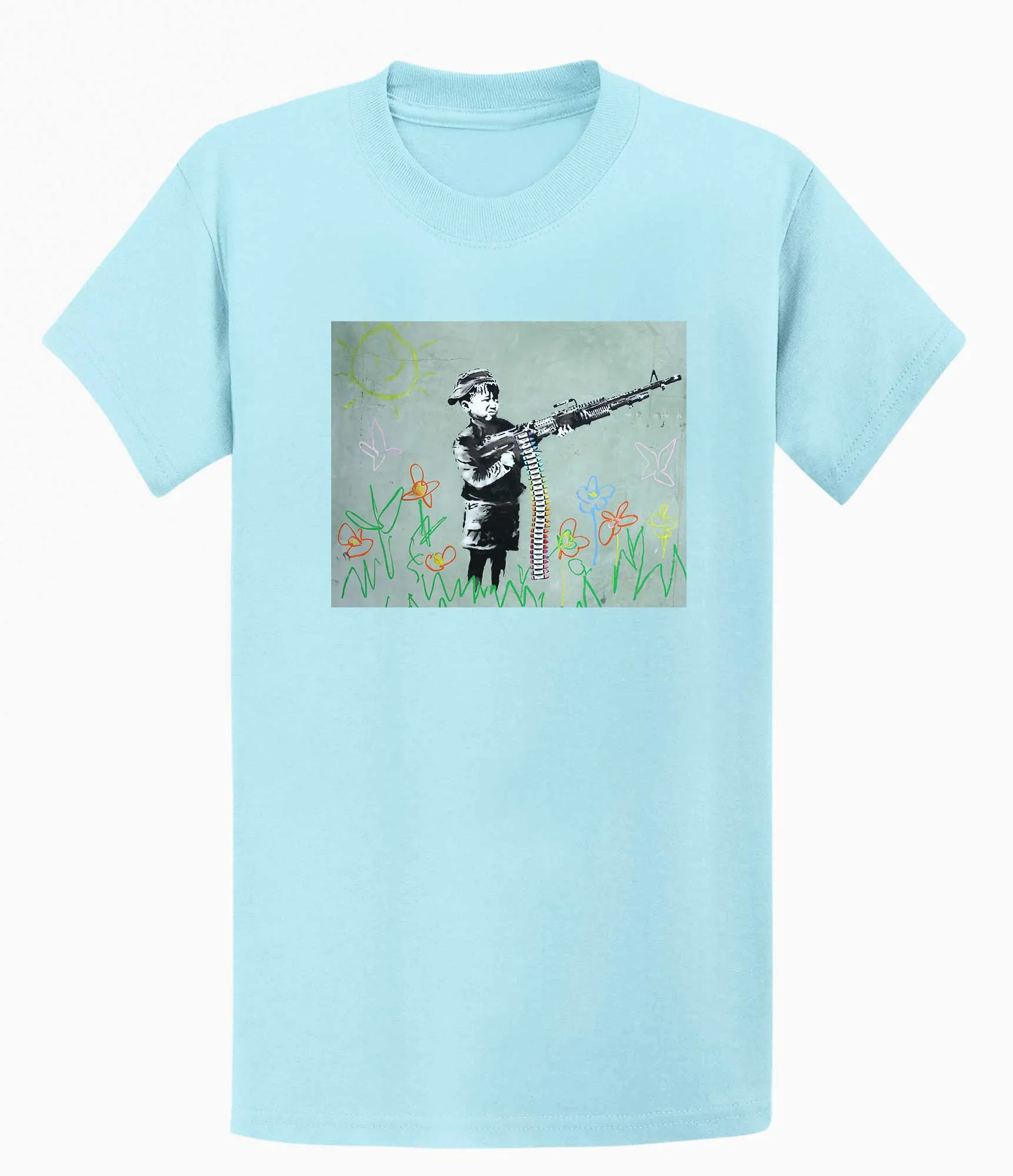 Banksy Unisex T-Shirt - Banksy Boy With machine gun